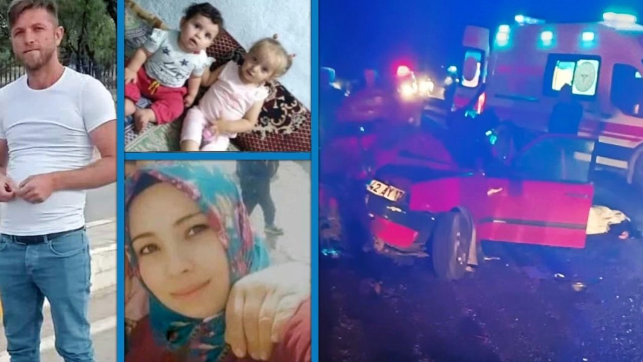 Konya'daki trafik kazası 4 kişilik aileyi hayattan kopardı!