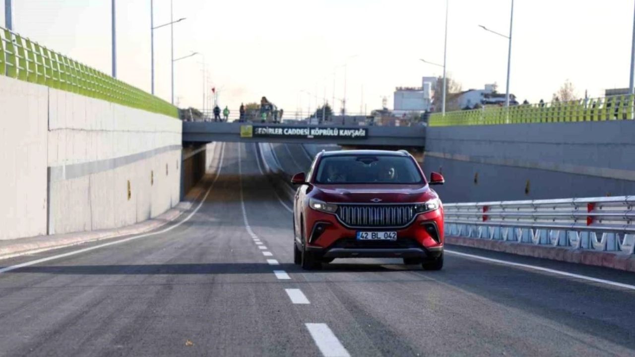 Konya'da trafik çilesini bitirecek Sedirler-Köprülü kavşağı açıldı! İlk geçiş TOGG'dan..