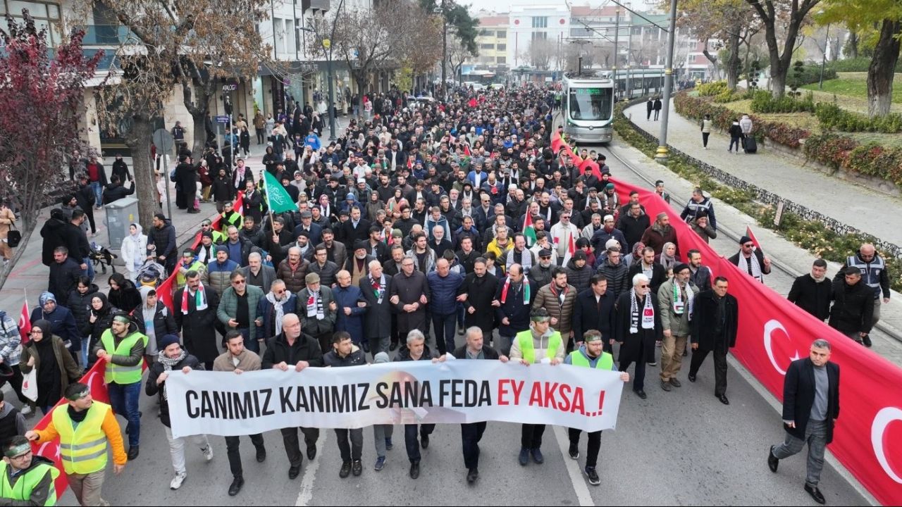 Konya'daki STK'lardan Filistin'e destek yürüyüşü!