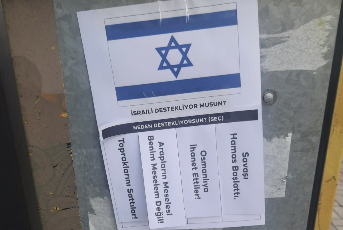 Konya sokakları İsrail-Filistin savaşının iç yüzünü anlatan afiş