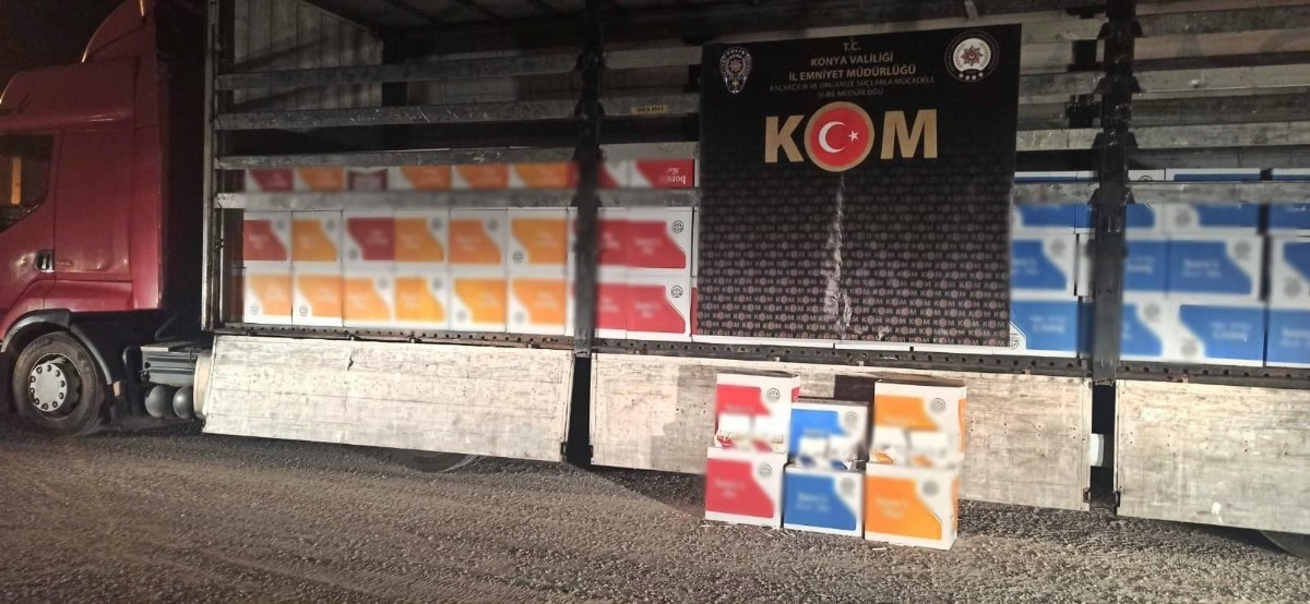 4 milyon kaçak makaron yüklü TIR Konya girişinde engellendi
