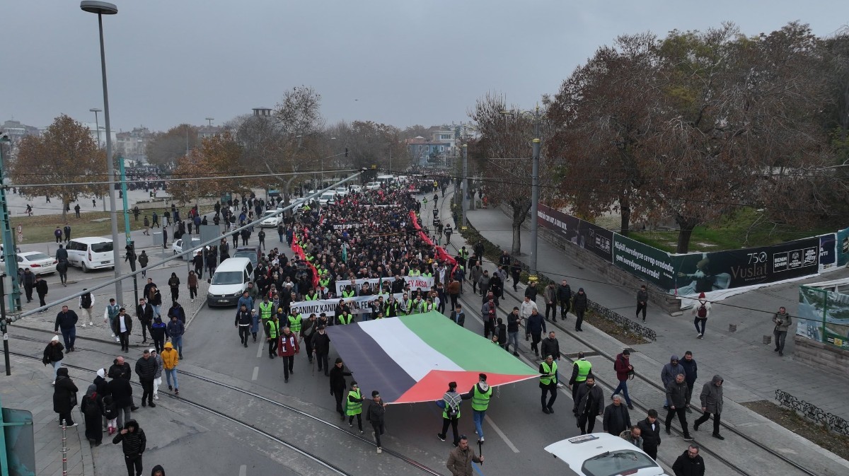 Konya'daki STK'lardan Filistin'e destek yürüyüşü